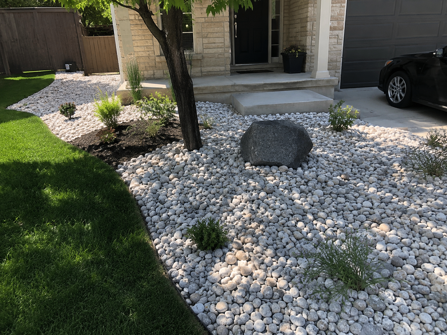 River Rock Front Yard